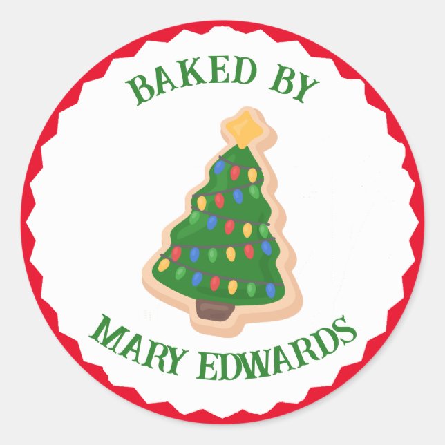 Rond Baked By Christmas Cookie Sticker (Devant)