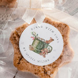 Rond Baked With Love Christmas Hot Cocoa Sticker<br><div class="desc">Sticker De Coca Chaud De Noël Gâté. Éléments correspondants disponibles</div>