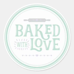 Rond Baked With Love Sticker