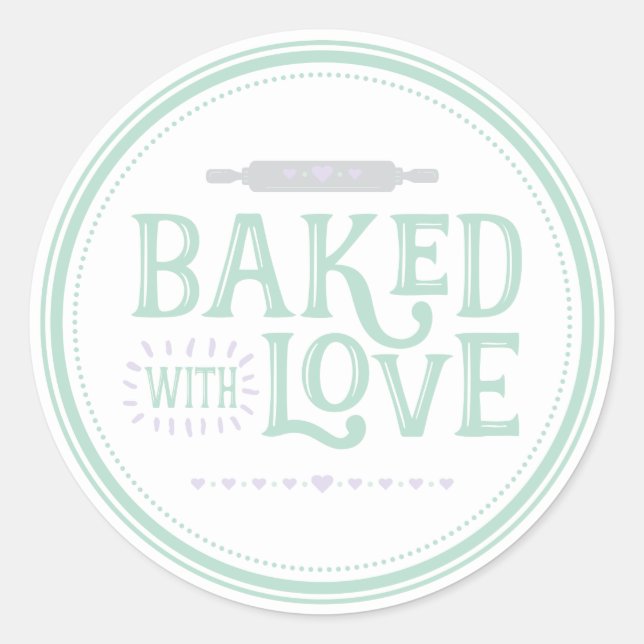Rond Baked With Love Sticker (Devant)