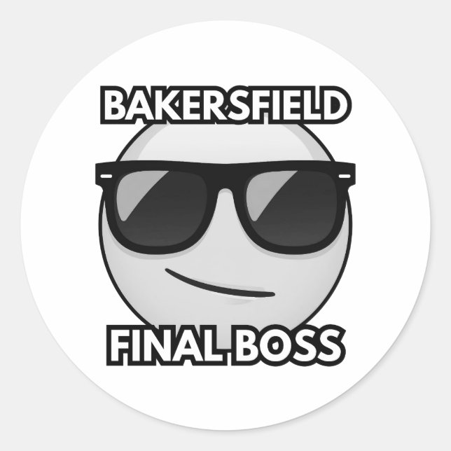 Rond Bakersfield Final Boss Cool Emoji Sticker (Devant)