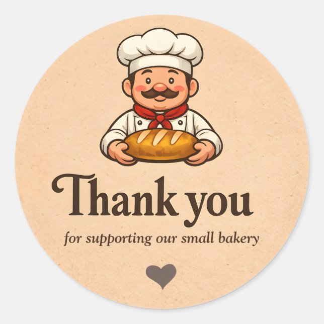 Rond Bakery Thank You Sticker - Custom Chef Design (Devant)