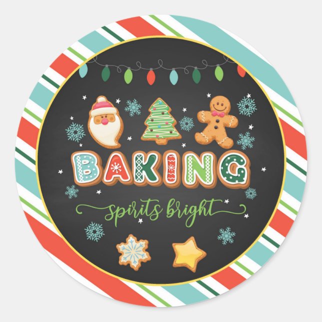 Rond Baking Spirits Bright Round Sticker - noir (Devant)