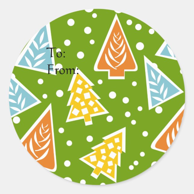 Rond Balise cadeau de Noël colorée Sticker (Devant)