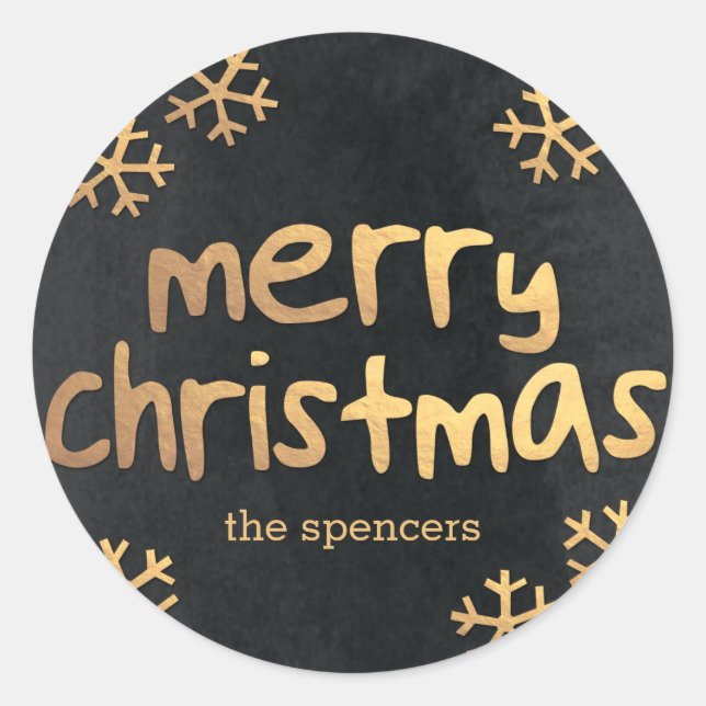 Rond Balise cadeau de Noël Sticker Snowflakes (Devant)