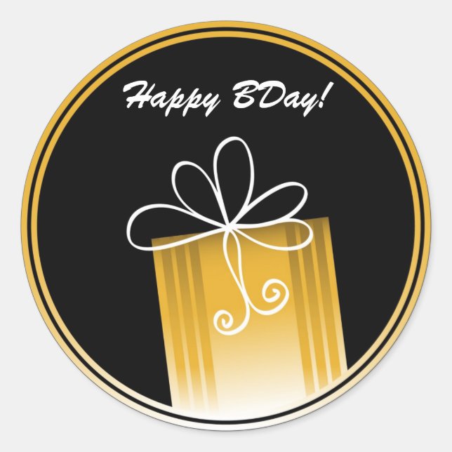 Rond Balise cadeau joyeux Sticker d'anniversaire (Devant)