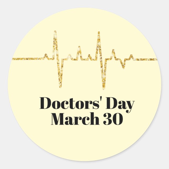 Rond Balise Golden Sparkle Heart Rate Sticker (Devant)