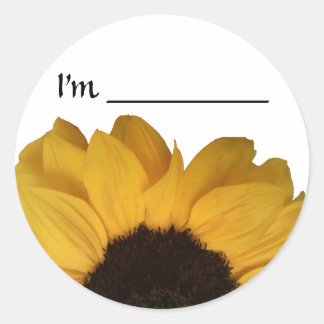 Rond Balise Nom Sticker Tournesol