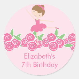 Rond Ballerina rose Tutu Danse Anniversaire Sticker