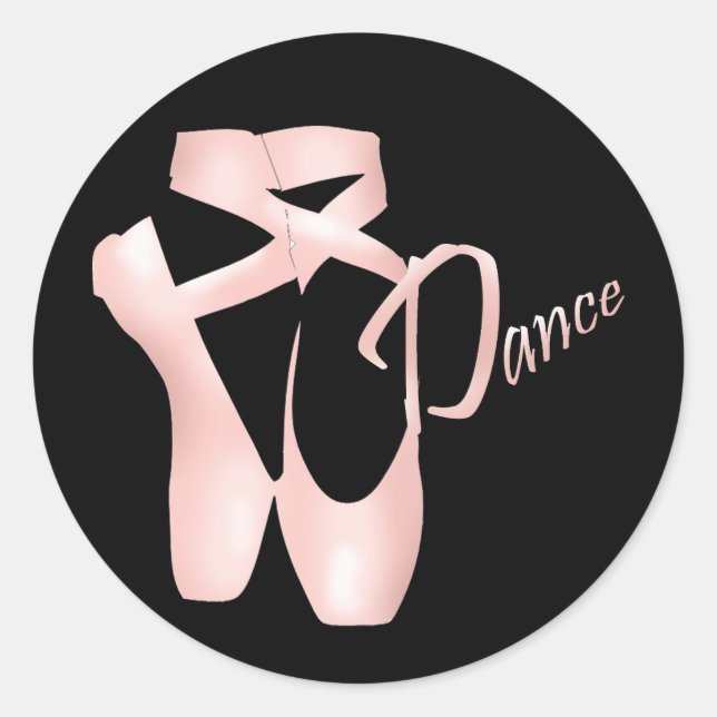 Rond Ballet Ballerina Pink Pointe Chaussures Sticker de (Devant)