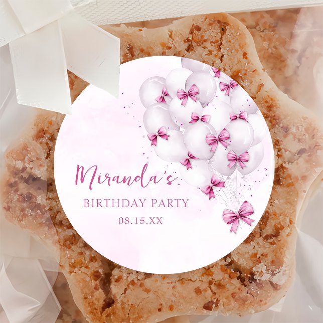 Rond Ballons de cabot rose Sticker d'anniversaire (Créateur téléchargé)