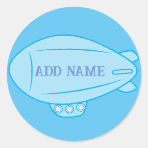 Rond Balloon Bleu Blimp Dans Blue Sky Custom Sticker