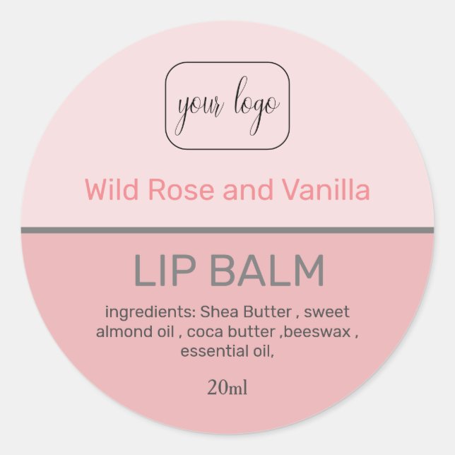 Rond Balm à lèvres Ajoutez votre propre logo Sticker ro (Devant)
