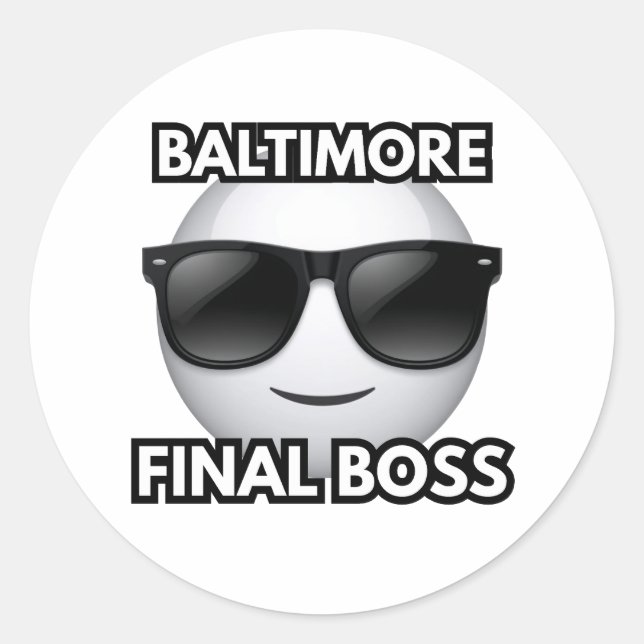 Rond Baltimore Final Boss Cool Emoji Sticker (Devant)