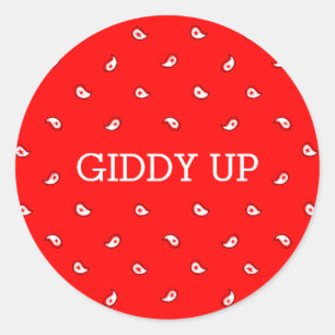 Rond Bandana rouge   Sticker Giddy Up