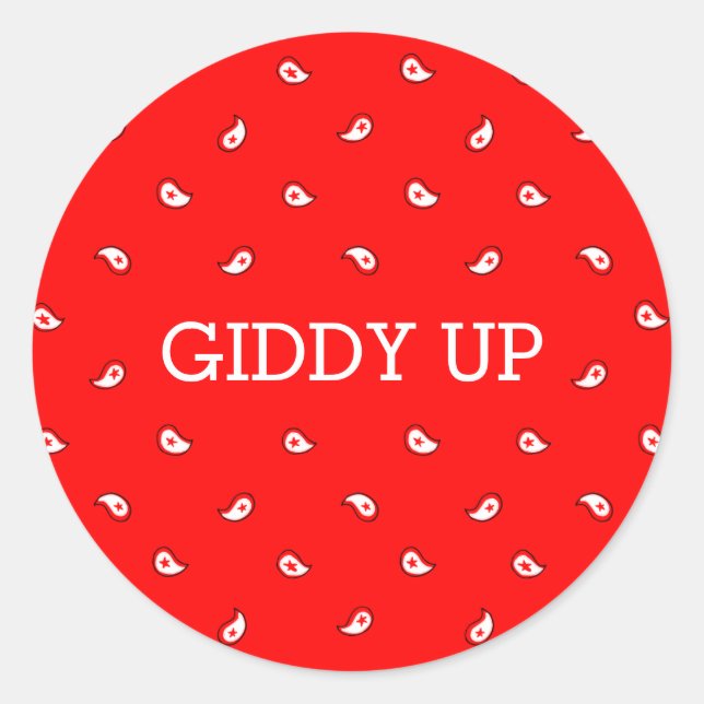 Rond Bandana rouge | Sticker Giddy Up (Devant)