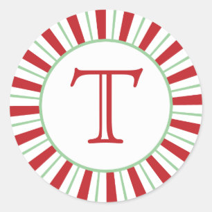 Rond Bande sucre de canne   Sticker Monogramme de vacan
