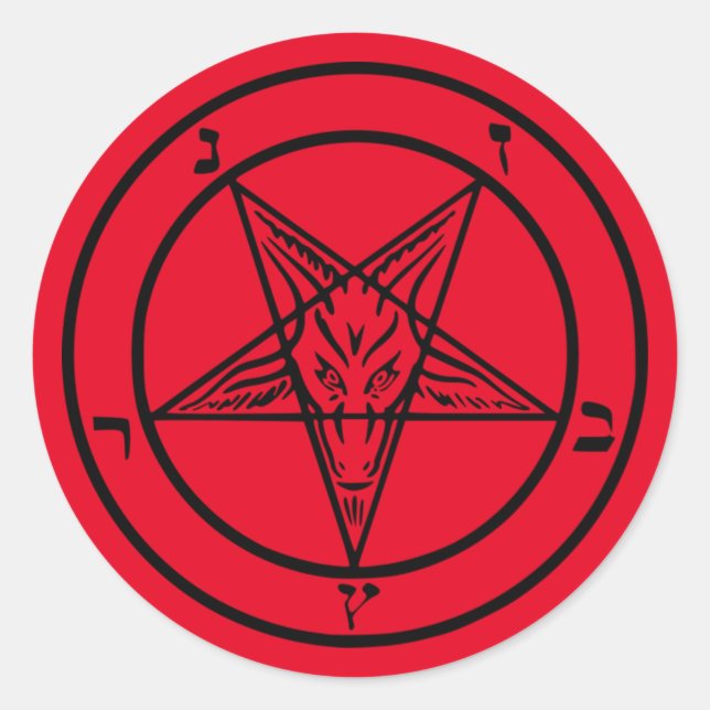 Rond Baphomet Pentagram Sticker satanique (Devant)