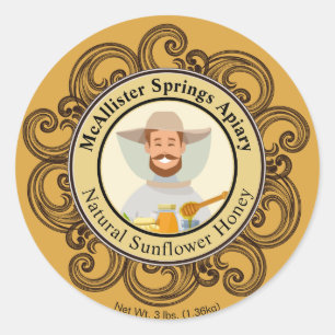 Rond Baptiste photo Gold Honey Sticker