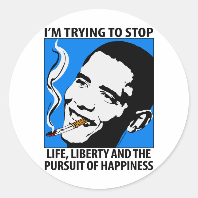 Rond Barack Obama Satire / Sticker parodique (Devant)