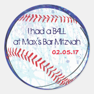 Rond BASEBALL CRAZE Bar Sticker cadeau Bat mitzvah