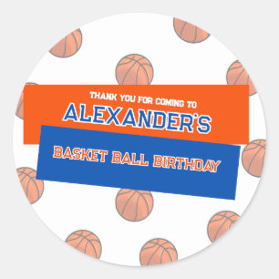 Rond Basket-ball Anniversaire Bash Sticker