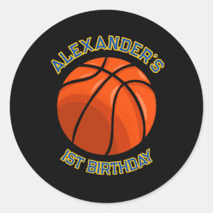 Rond Basket-ball Anniversaire Bash Sticker