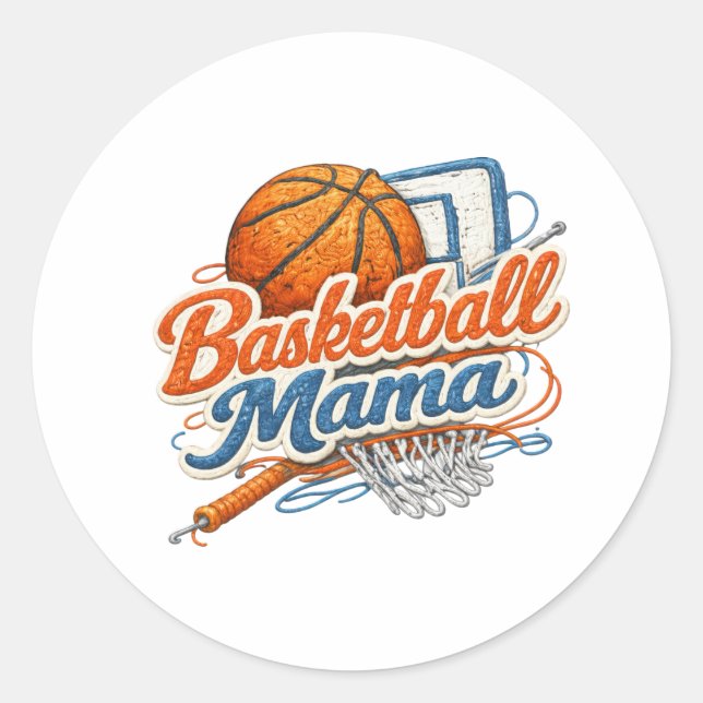 Rond Basketball Mama Sticker (Devant)