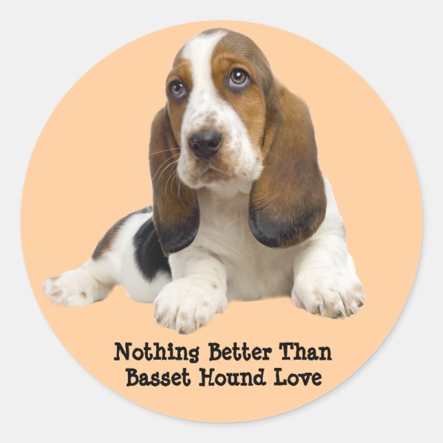 Rond Basset Hound Fabulous Sticker Visage (Devant)