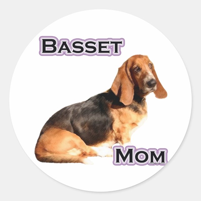 Rond Basset Hound Mom 4 - Sticker (Devant)