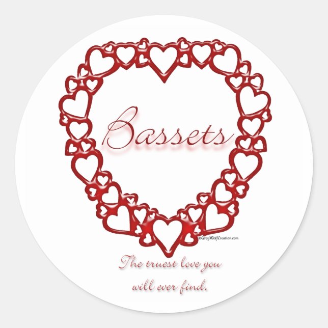 Rond Basset Hound True Love - Sticker (Devant)