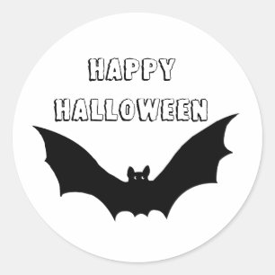 Rond Bat Happy Halloween Classic Round Sticker