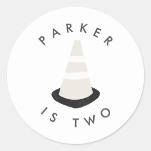 Rond Bâtiment Digger Anniversaire Sticker Cone Party
