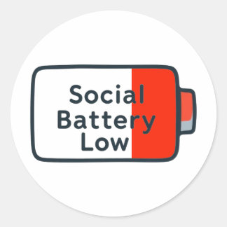 Rond Batterie sociale basse - Sticker pour ordinateur p