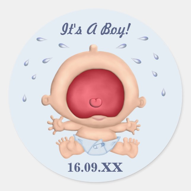 Rond Bawling Baby C'est un Sticker pour garçon (Devant)