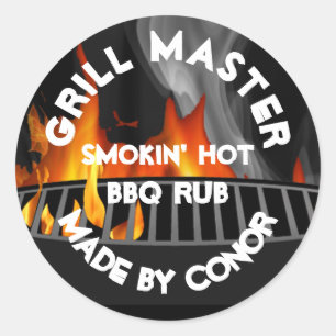 Rond BBQ Grill Rub Smokin Hot 3" Classic Round Sticker