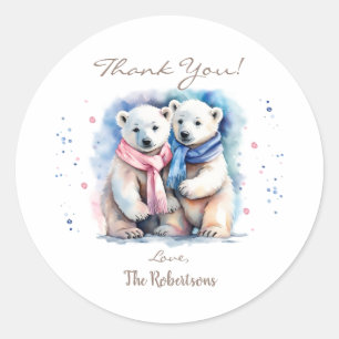 Rond Bear Cute Sexe Révéler Merci Favor Sticker