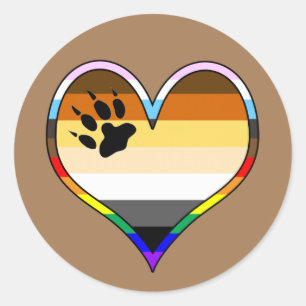 Rond Bear Pride Heart Classic Round Sticker