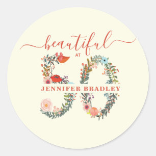 Rond Beau à 50 Anniversaire Sticker
