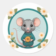 Beau ratty avec Sticker Fleurs