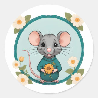 Rond Beau ratty avec Sticker Fleurs
