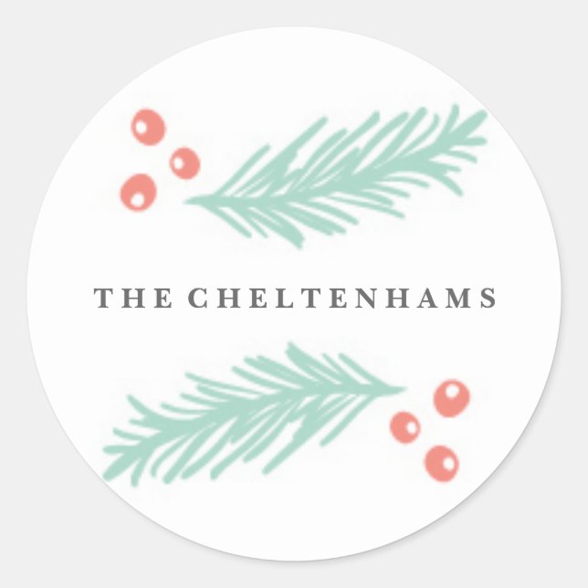 Rond Beau Sticker à cadre d'hiver (Devant)