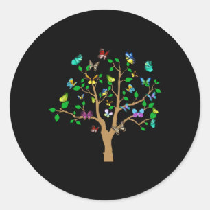 Rond Beau Sticker de conception de la nature papillon