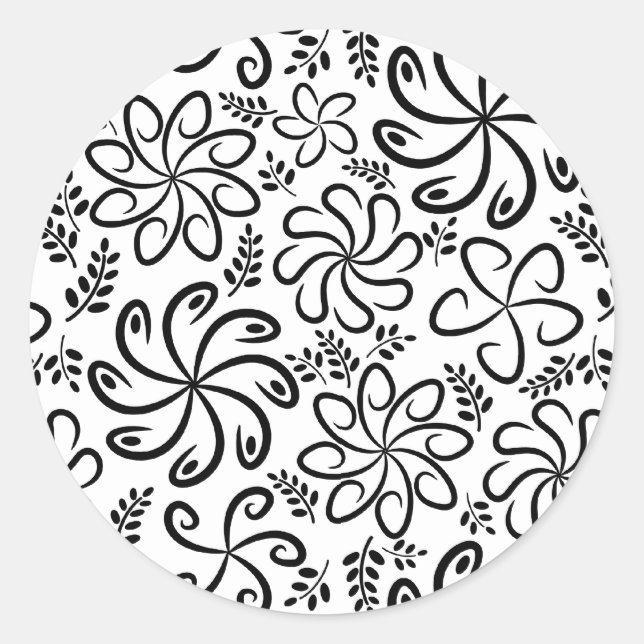 Rond Beau Sticker noir et blanc (Devant)