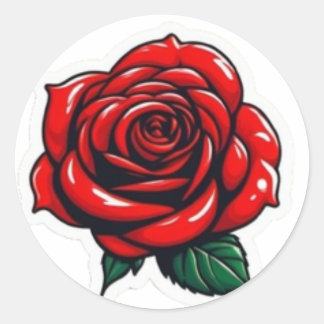 Rond Beau sticker Red Rose