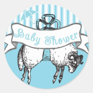 Rond Bébé agneau Bébé Douche Sticker