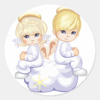 Rond Bébé Amour Anges Sticker