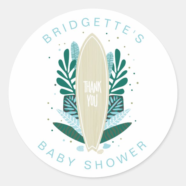 Rond Bébé Aqua À Bord Merci Classic Round Sticker (Devant)