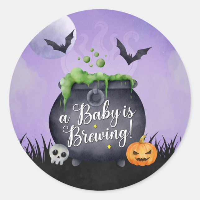 Rond Bébé Baby shower d'Halloween brasse Sticker (Devant)