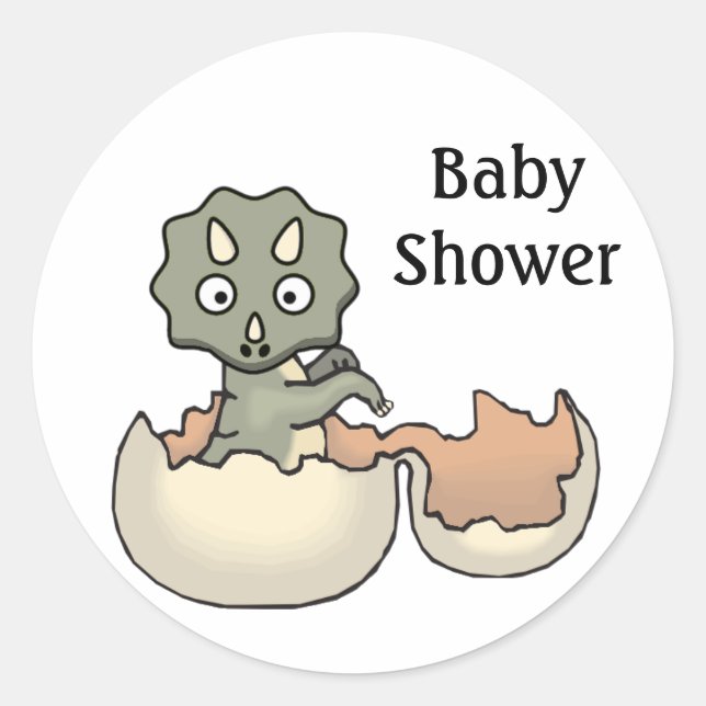 Rond Bébé Baby shower Dinosaure Sticker Enveloppe (Devant)
